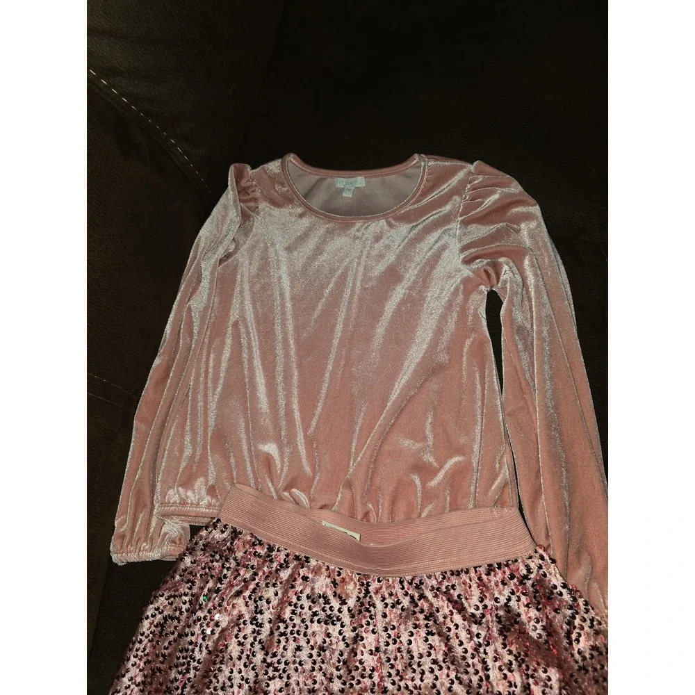 Btween‎ pink sparkle outfit top and skirt wicked inspired size 10 glinda